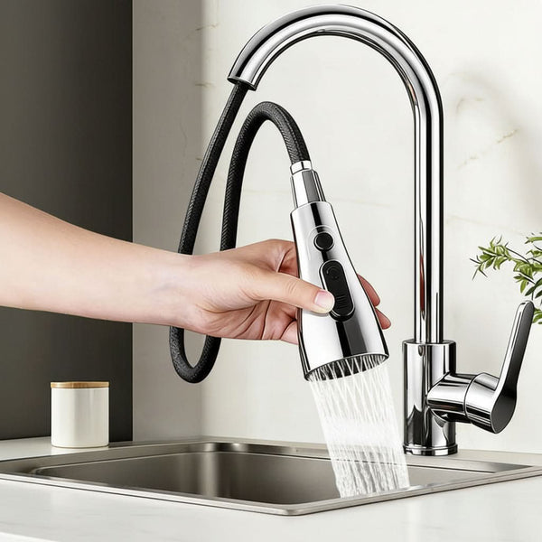 SWIVELIX – Grifo de fregadero extraíble con ajustes flexibles de rociado