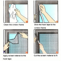 AIRMESH - Αυτοκόλλητο σετ σήτας παραθύρου για κουνούπια για προστασία από έντομα και ροή αέρα