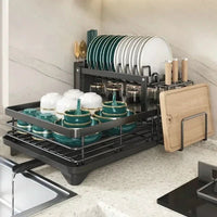 DISHCOVE – Foldable Dish Drying Rack for Convenient Kitchen Storage