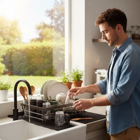 DISHCOVE – Foldable Dish Drying Rack for Convenient Kitchen Storage