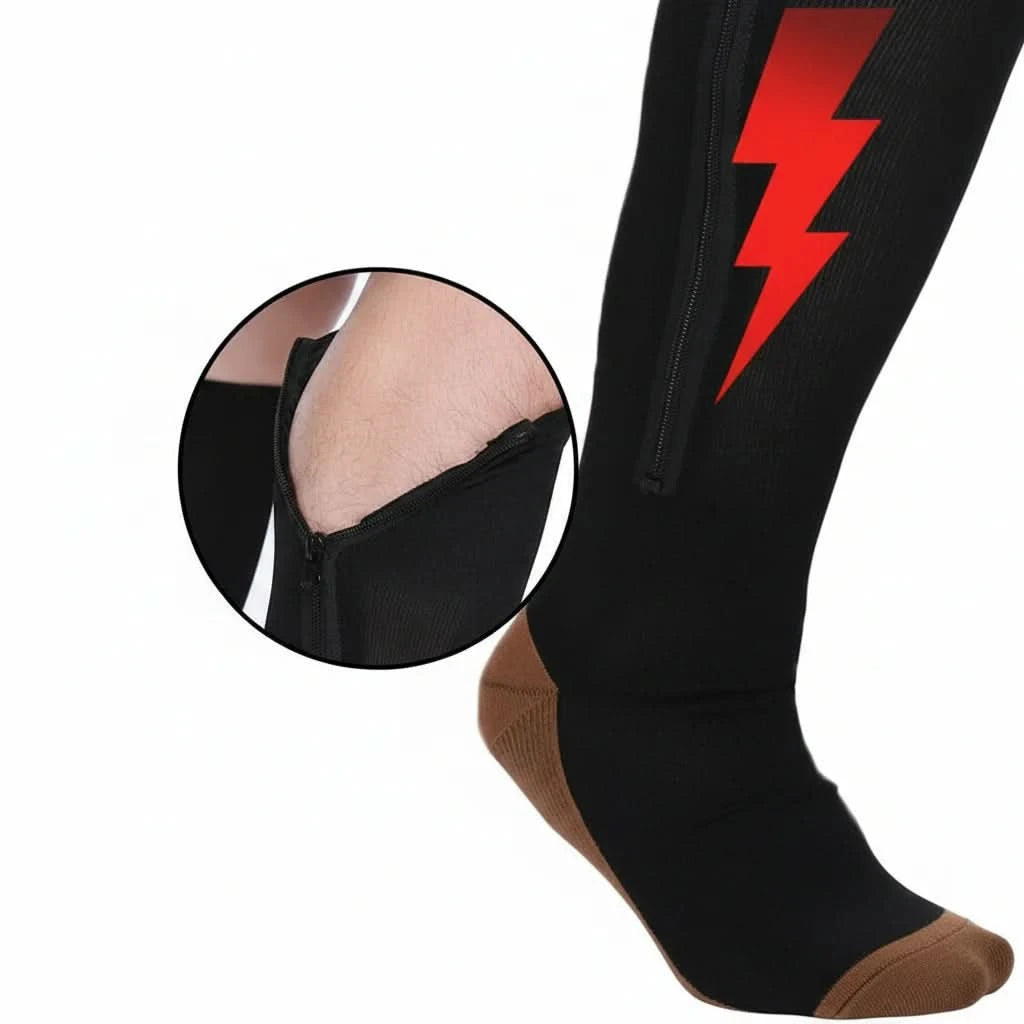 CIRCULARELIEF – Chaussettes de compression à fermeture éclair pour soulagement
