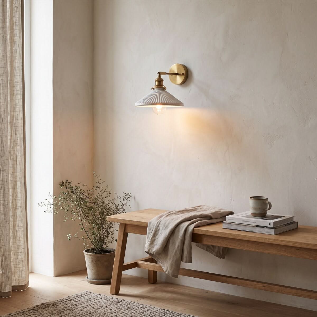 AUREKUMORA – Applique murale cannelée pour un éclairage décoratif raffiné