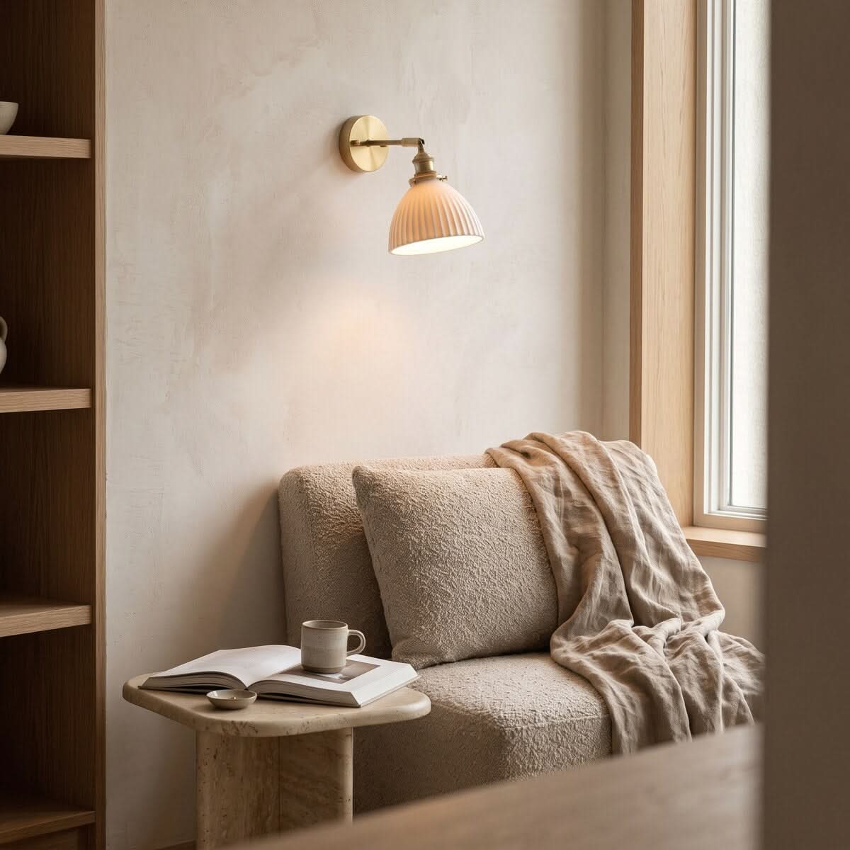 AUREKUMORA – Applique murale cannelée pour un éclairage décoratif raffiné