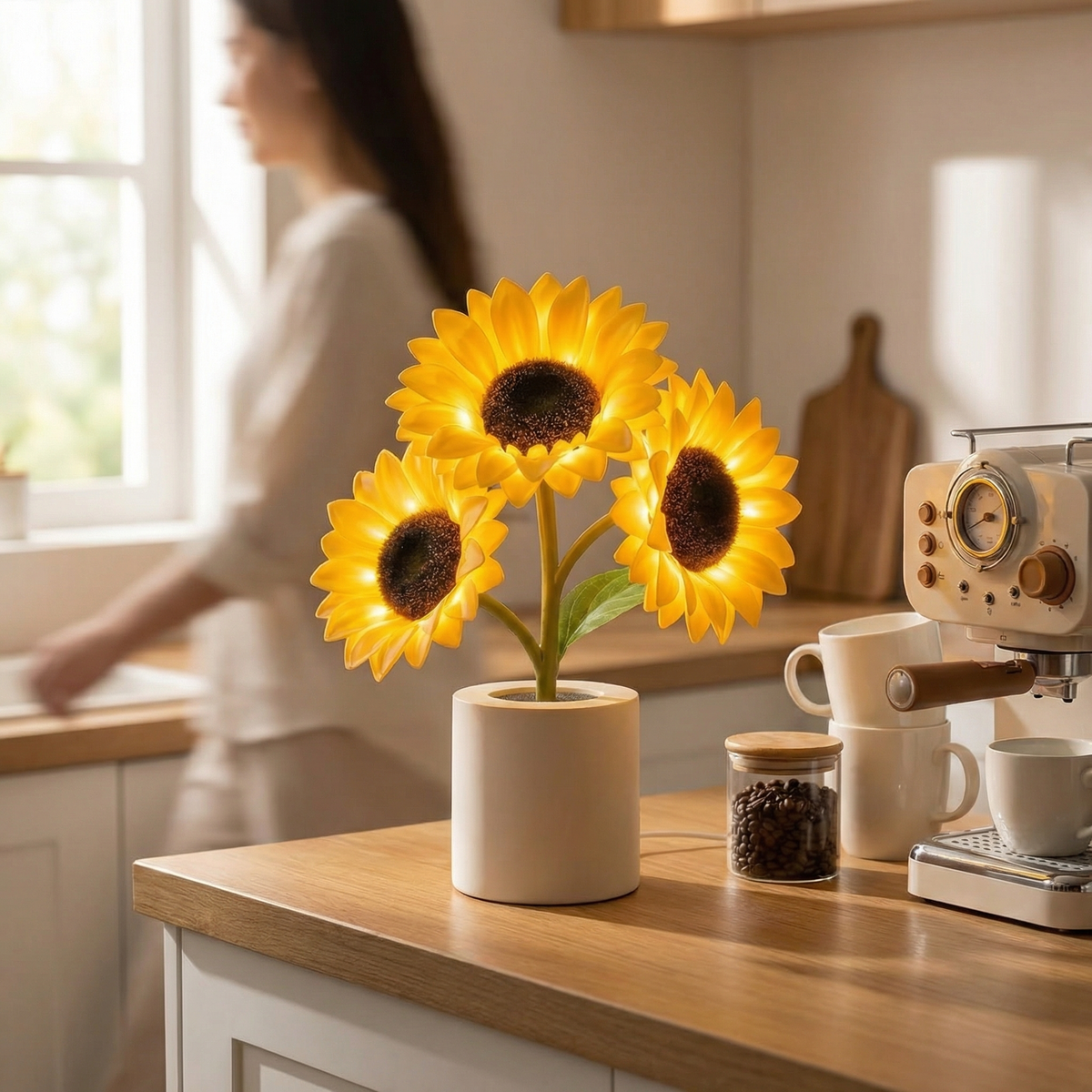 SOLPETAL – Επαναφορτιζόμενο επιτραπέζιο φωτιστικό ηλίανθου για ζεστή ατμοσφαιρική λάμψη