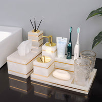 VANITYCREST – Decorative Cup with Golden Accent for Modern Bathrooms