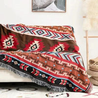 FRINGZELIXA – Patterned Boho Throw for Distinctive Sofa Decoration