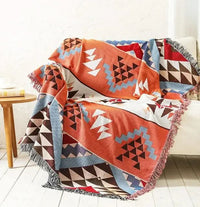 FRINGZELIXA – Patterned Boho Throw for Distinctive Sofa Decoration