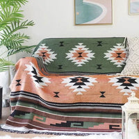 FRINGZELIXA – Patterned Boho Throw for Distinctive Sofa Decoration