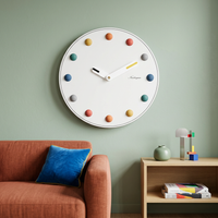 Rainbow clock in a colorful modern living room