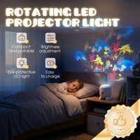 LUMIVORTEX – Rotating LED Projector Light for Immersive Room Ambiance