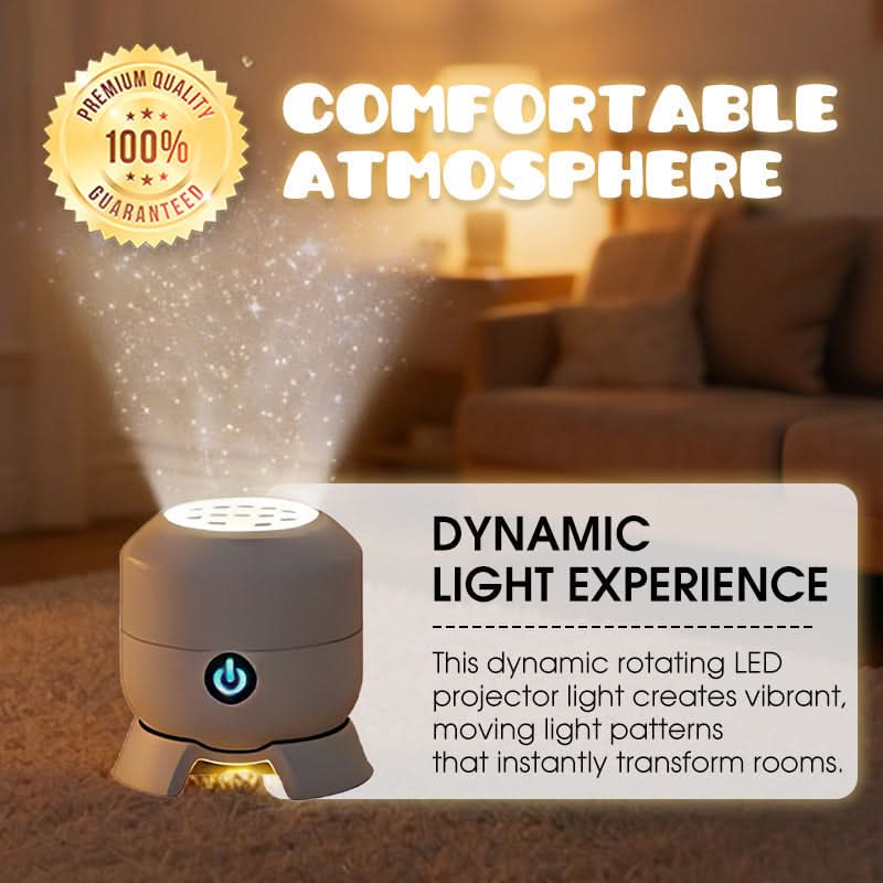 LUMIVORTEX – Rotating LED Projector Light for Immersive Room Ambiance