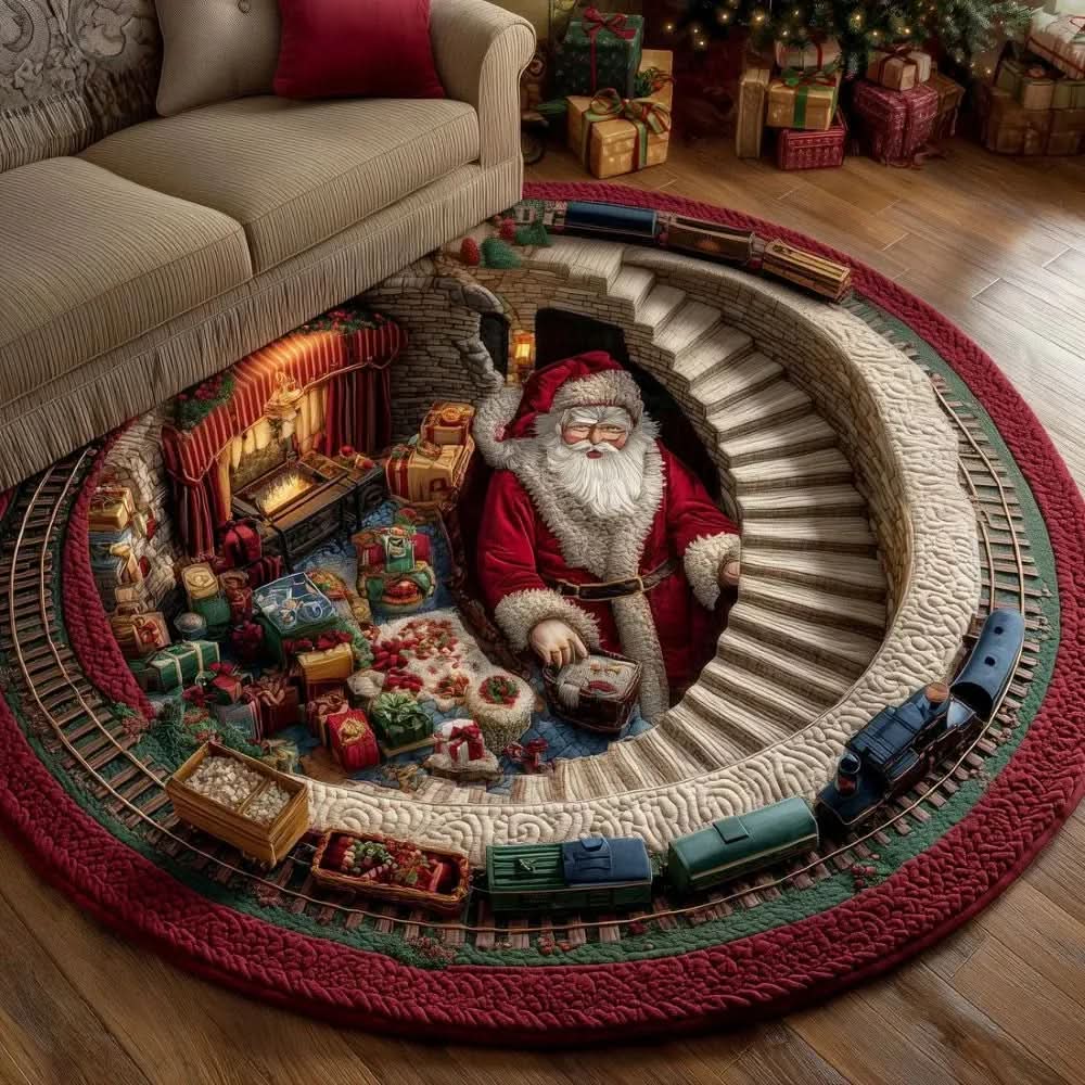 YULENORA – 3D Christmas Statement Rug for Magical Holiday Styling