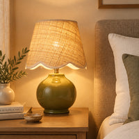 SHELLHALO – Lampe de table à abat-jour festonné pour une ambiance raffinée à la maison