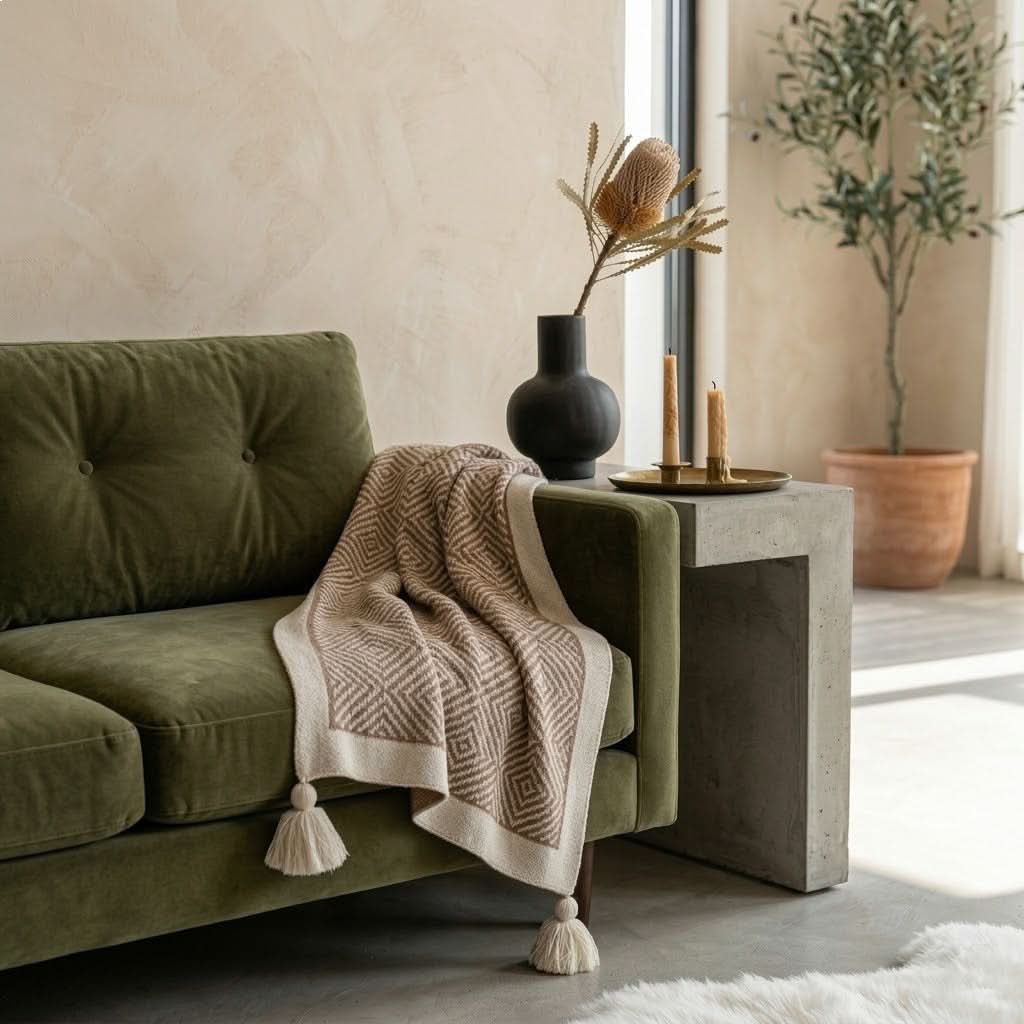 GEONORDIXA – Bold Geometric Blanket for Sophisticated Sofa Decor