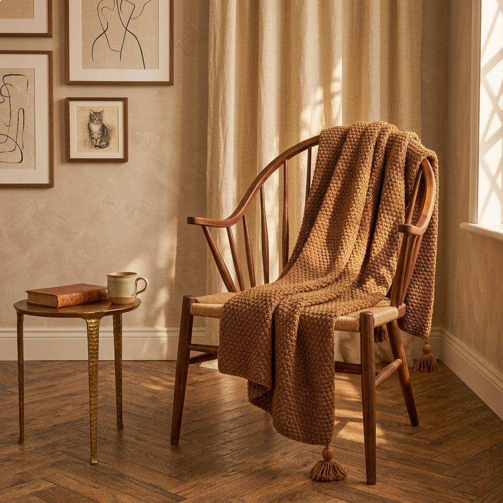 TASSELLOFT – Nordic Chunky Blanket for Cozy Layered Ambiance