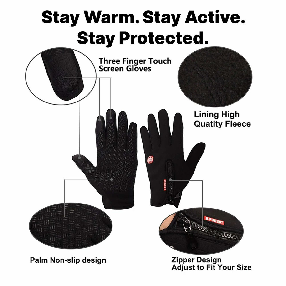 COLDCLASP – Windproof Thermal Gloves for Reliable Everyday Grip